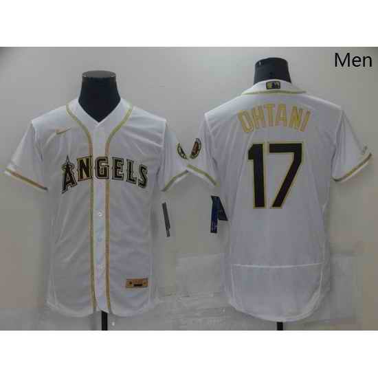 Men Men Los Angeles Angels 17 Ohtani White Elite 2021 Nike MLB Jersey